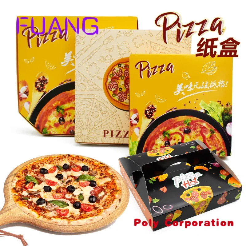 Wholesale Printing Food Packaging Boxes 6 7 8 9 10 inch Printed Pizza Packing Box Custom Printed