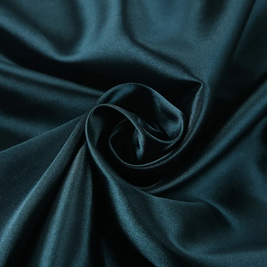 Green Color Soft Silky Satin Women Pajamas Summer Breathable Fashion Sleepwear Homewear Round Neck 2pcs Set Pijamas For Lady