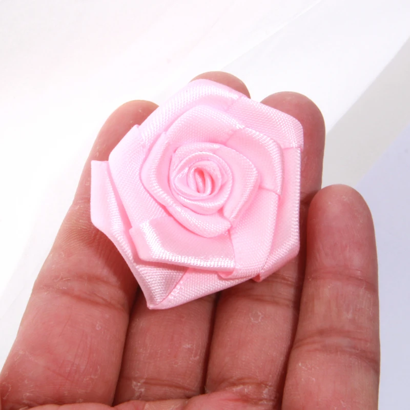 

10 шт. 1,5 "ручная работа из атласной ткани из органзы, искусственный цветок розы для свадебного платья, брошь, декор, головные уборы, аксессуары, бутик