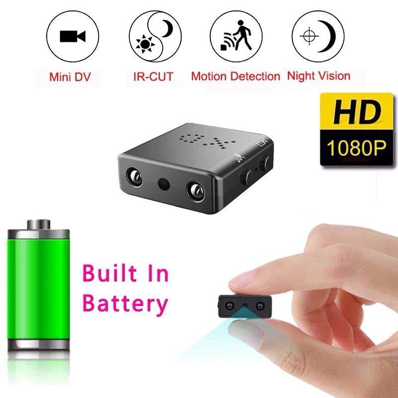 

1080P Mini Camera Smart Home Security Protection Night Vision Micro Cam Motion Detection Video Voice Recorder Secret Hidden TF