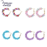 dvacaman classic acrylic bead earrings 2022 for women trend dangle earring fashion candy colors girl gift earrings party jewelry