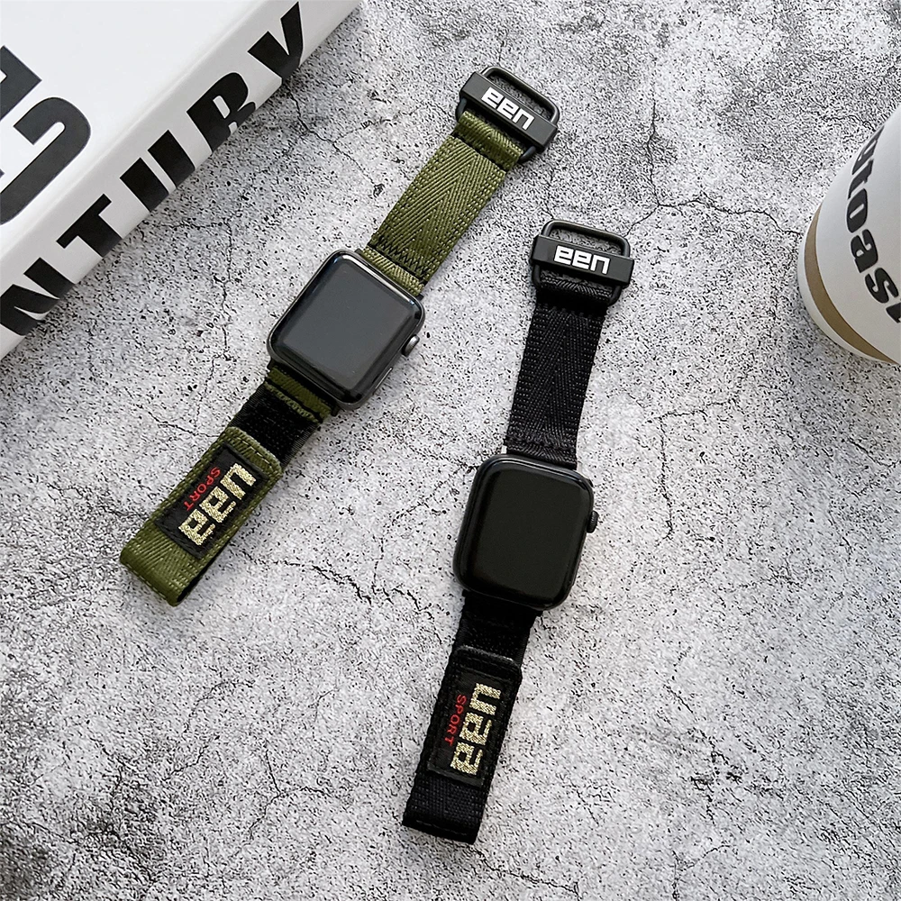 Nylon Watchband For Apple Watch 6 5 4 3 2 Series 44 40mm SE Bracelet Correa For iWatch 7 41 45mm Sport Breathable Strap 38 42mm