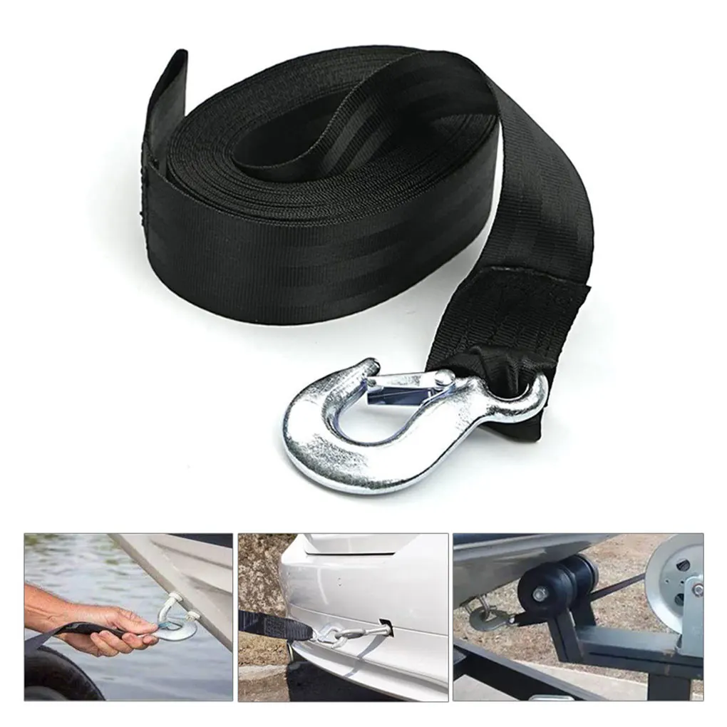 

Car Tow Rope 6 Meters Boat Rope Emergency Winch Strap Belt Tie Down Tool
