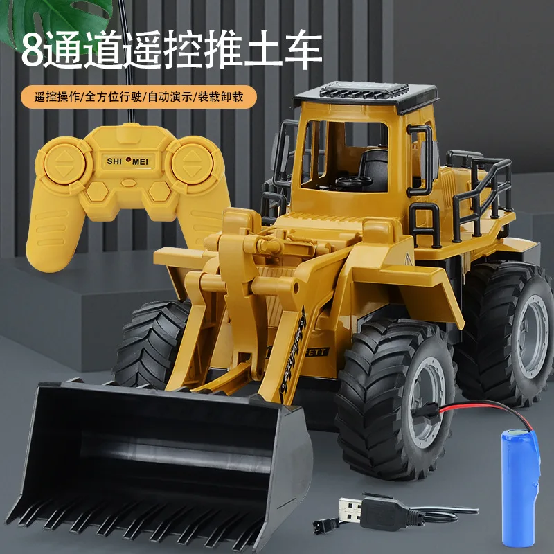 

RC Excavator Bulldozer Toy 1:24 Truck Crane Electric Vehicle RTR Kid Gift Mini Remote Control Alloy Plastic Engineering Car Dump