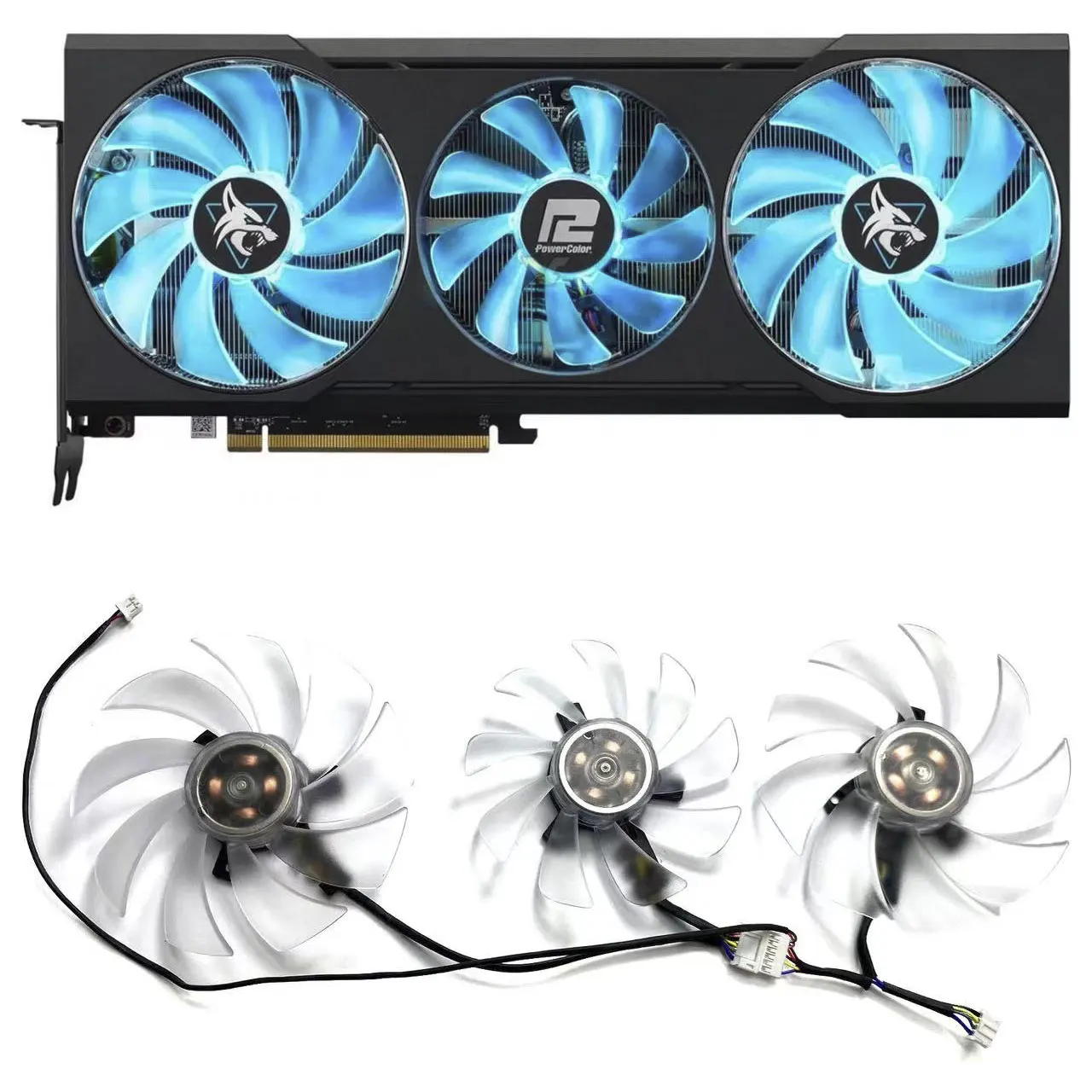 Новый оригинальный вентилятор FD9015U12D DC 12 В 0,55 А Hellhound RX6700 XT GPU для PowerPower Hellhound AMD Radeon RX6700 XTGraphics Card