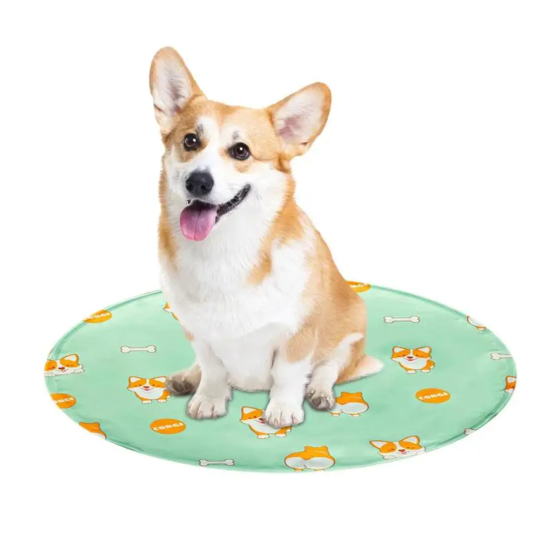 

Dog Gel Cool Mat Bite-resistant Cool-off Puppy Cooling Mat Water-resistant Cooling Cat Bed With Corgi Avocado Pattern For Cat
