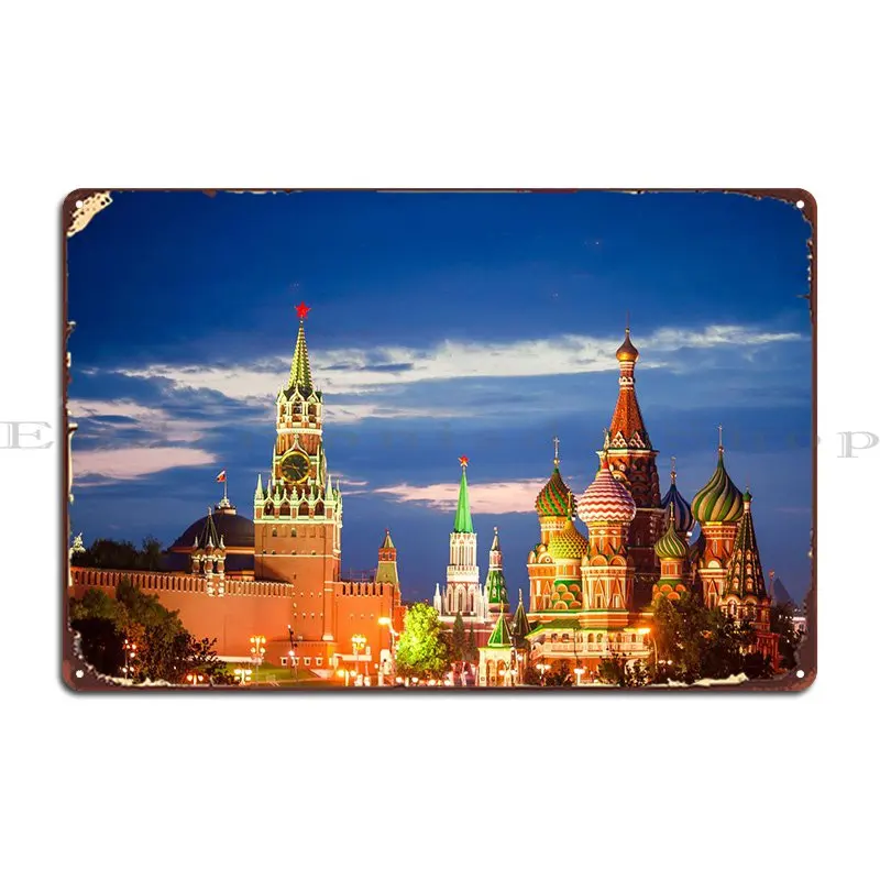 

Московский кремний, Россия, металлическая табличка, Настенный декор, дизайнерский кухонный оловянный плакат ржавого цвета