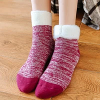 winter women slipper for house solid comfy home slippers woman warm plush non slip female sock slippers couple indoor slippers