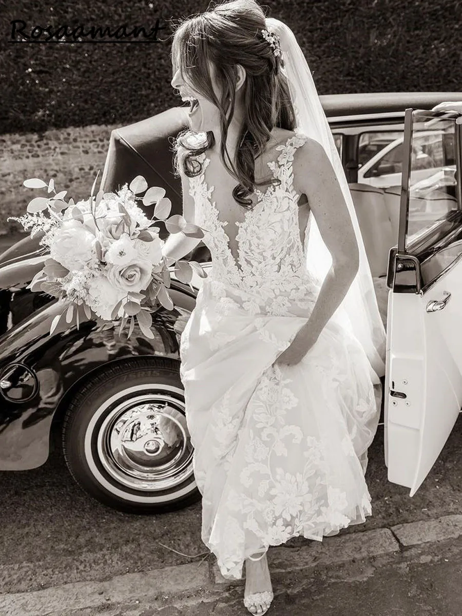 

Elegant A Line 2023 Wedding Dress for Women Sexy Sweetheart Backless Bridal Dress Lace Appliques Bridal Gown Robe De Mariée