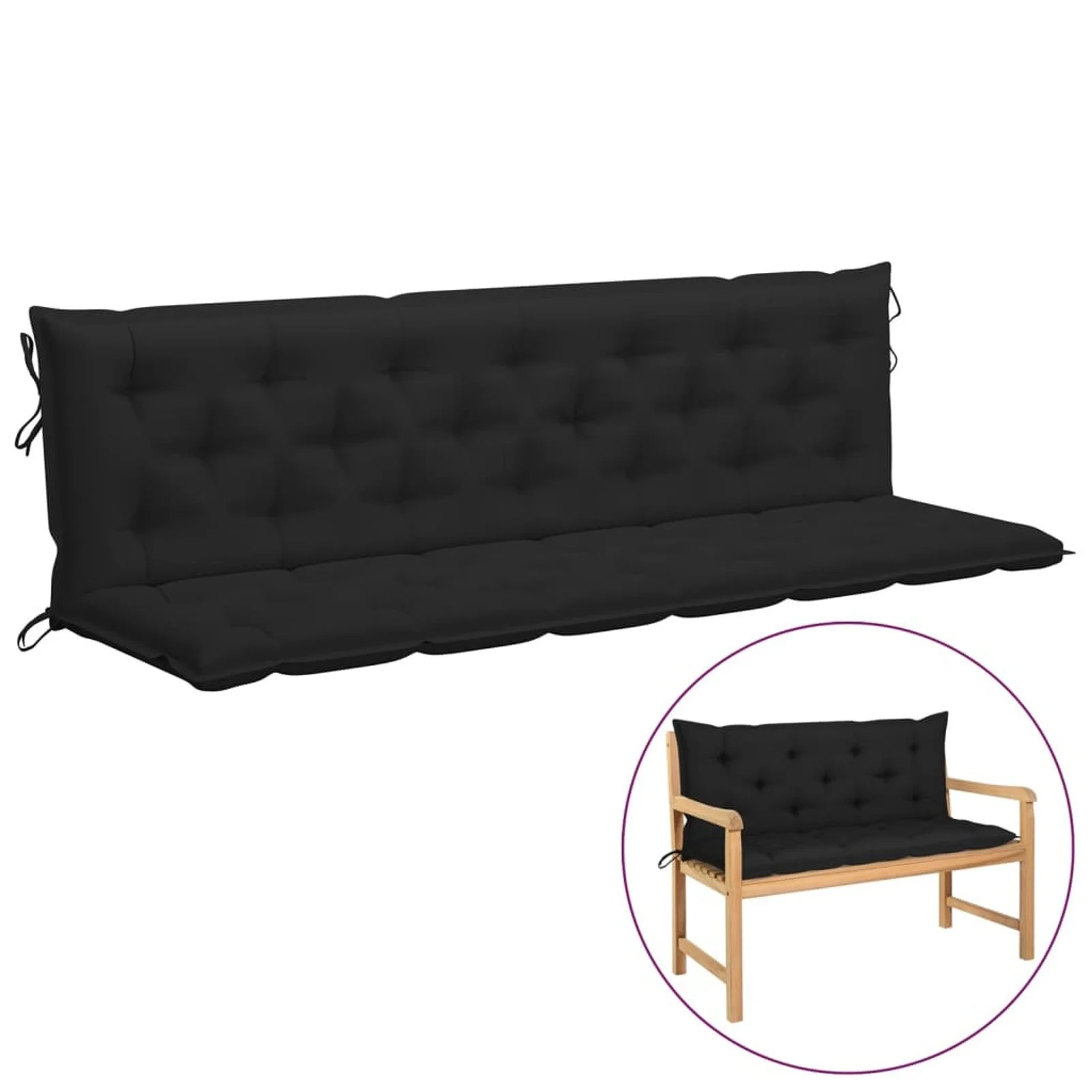

Cushion for Swing Chair Black 78.7" Fabric