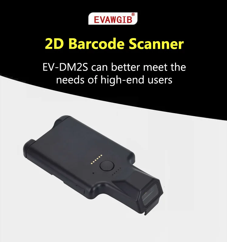 Портативный сканер штрих-кодов EVAWGIB QRCode Bluetooth совместимый с USB 2 4 ГГц беспроводной