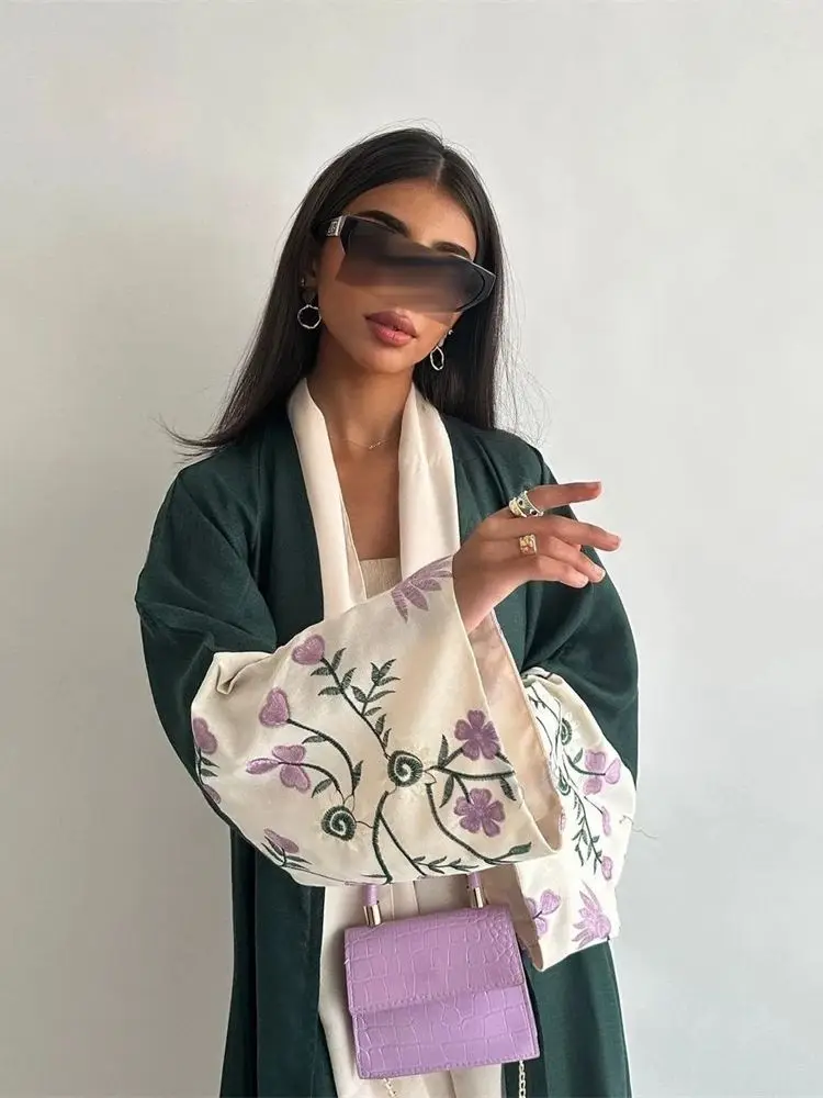 Кимоно Abayas женское открытое в мусульманском стиле элегантный роскошный кафтан