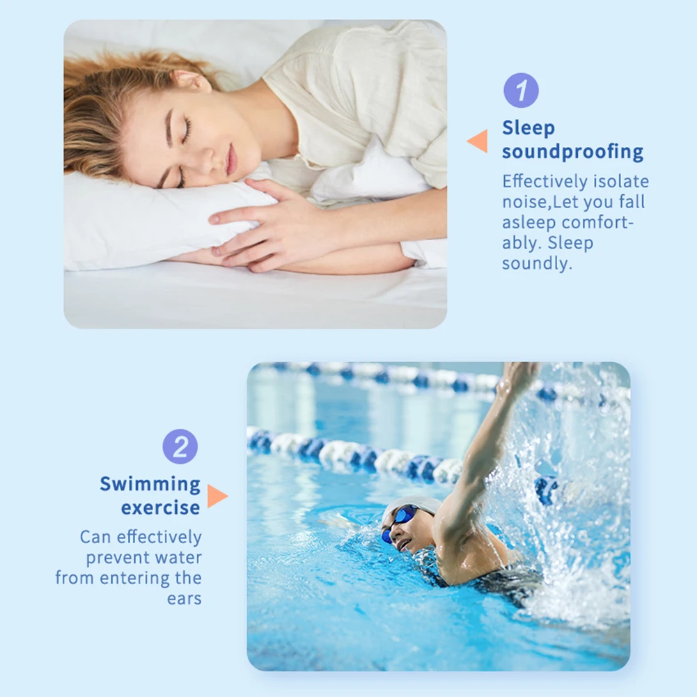 1Pair Soft Silicone Earplugs Noise Reduction Earplug Anti-Noise Sleeping Ear Plug for Travel Sleep Promotion Study Protector |