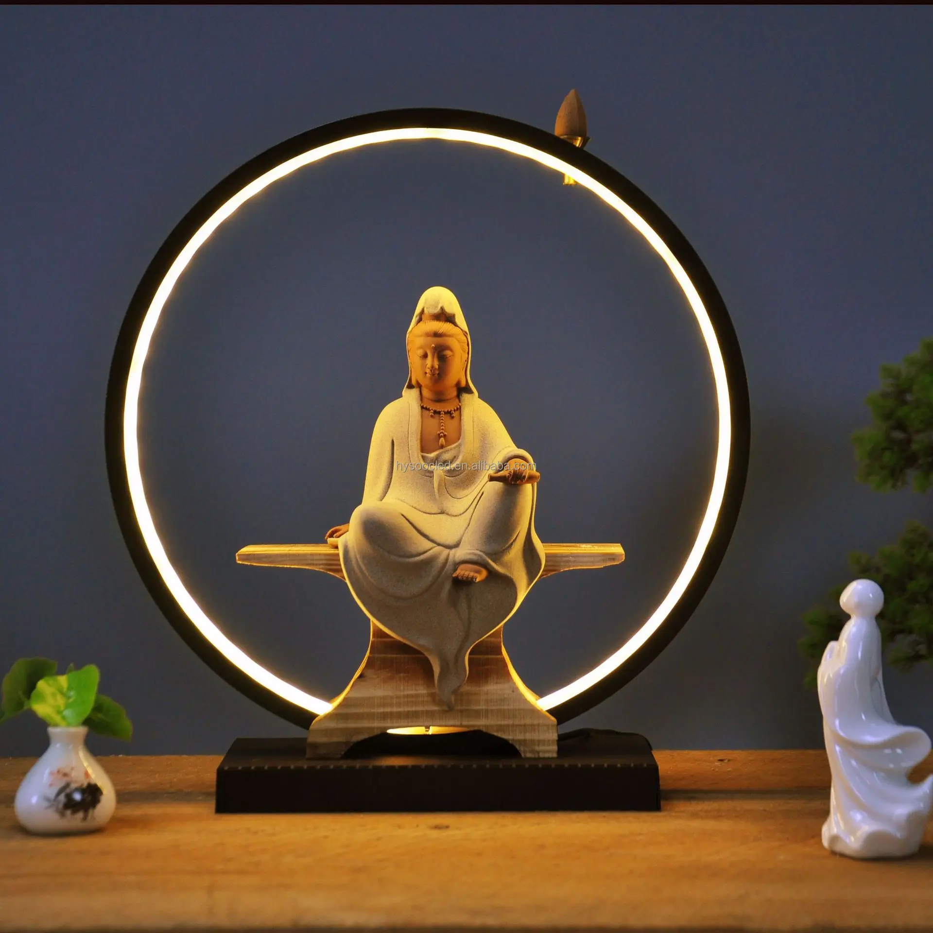 

Zen back flow incense burner creative ceramic home living room study sandalwood ornaments wood home decoration ornaments
