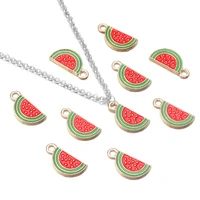 10pcslot pendant accessories watermelon pineapple shape dripping oil alloy for diy decoration necklace jewelry making wholesale