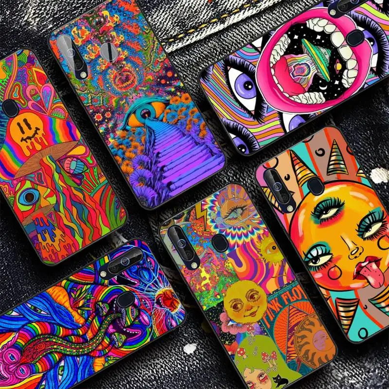 

YNDFCNB Colourful Psychedelic Trippy Art Phone Case for Samsung A51 01 50 71 21S 70 10 31 40 30 20E 11 A7 2018