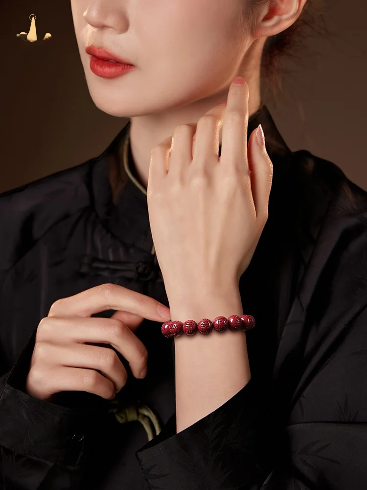[Флагман Putuo Mountain] Браслет из киновари для женщин шесть слов мантра год судьбы