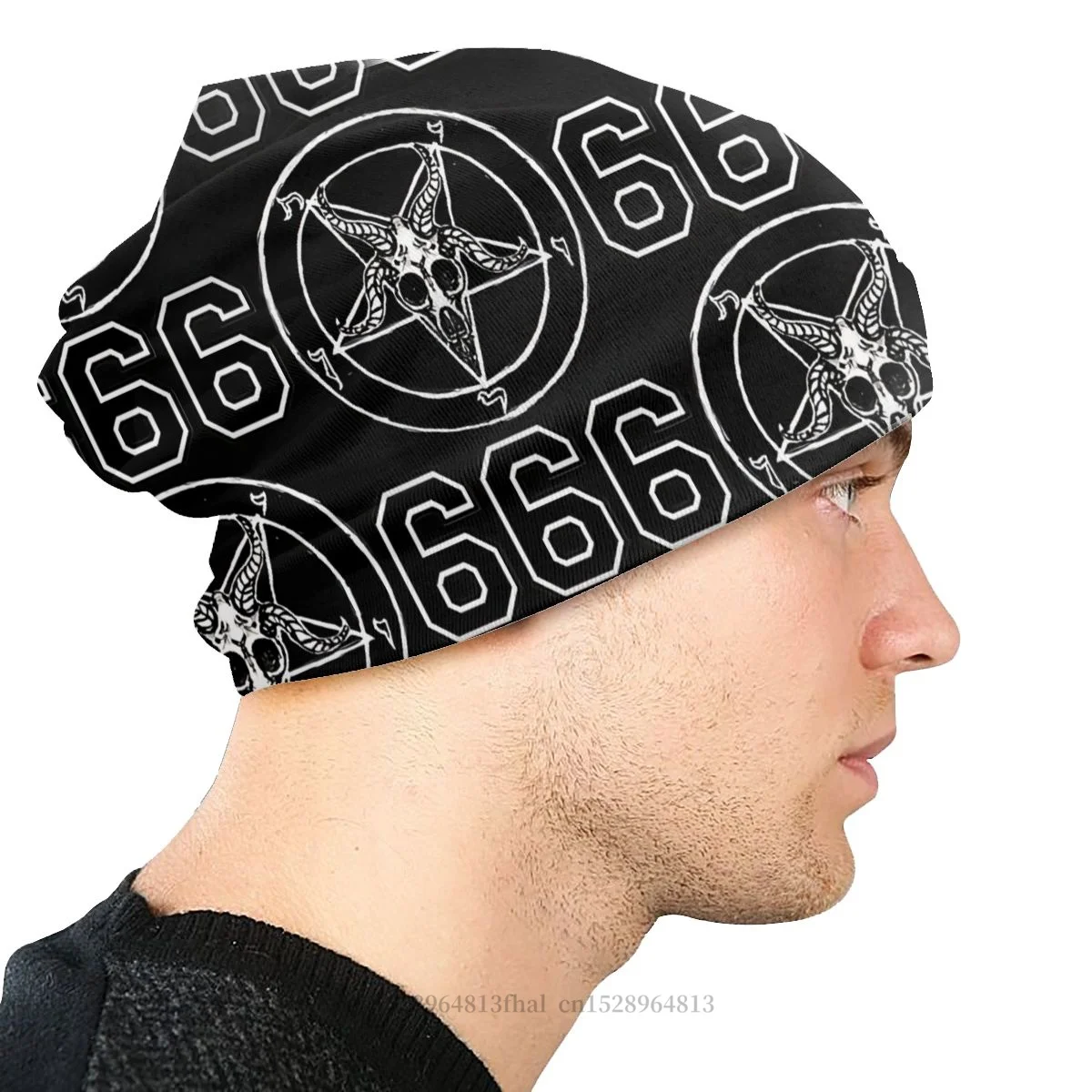 Шапочки шапки s Baphomet 666 тонкая шапка осень-весна шляпа Мужские Женские Лыжные