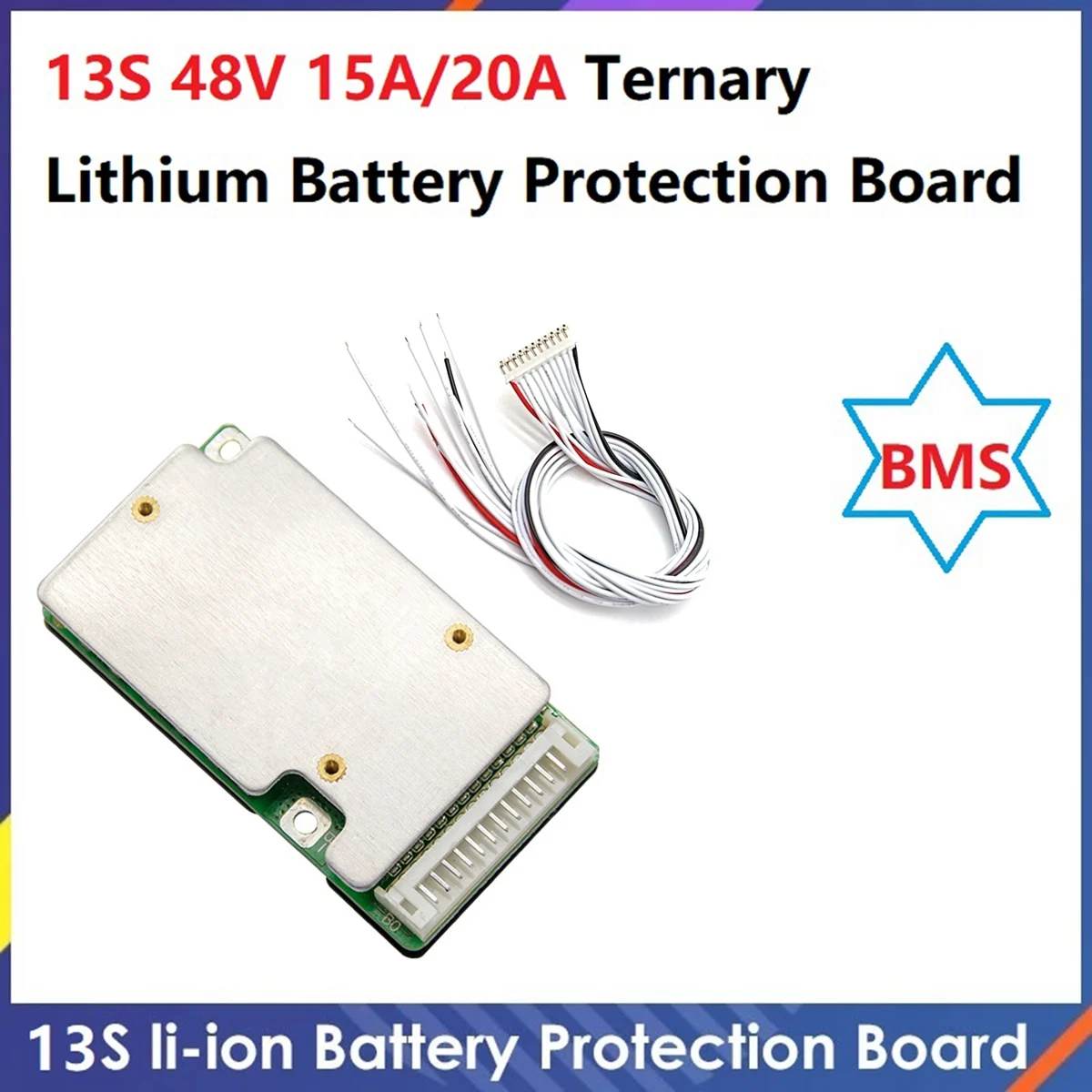 

13S 48V Ternary Lithium Battery Protection Board BMS Same Port with Equalization Temperature Control(15A)