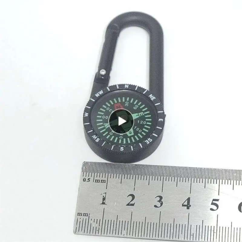 

Aluminum Alloy Waist Buckle Compass 30 G Split Ring Thermometer Practical Mountaineering Buckle Outdoor Supplies Carabiner Mini