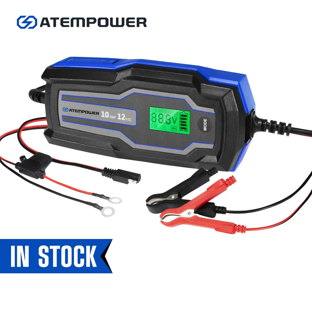 

10A 6V 12V DC TO AC Automatic Lead Acid LiFePO4 Car Truck Boat Smart Battery Charger