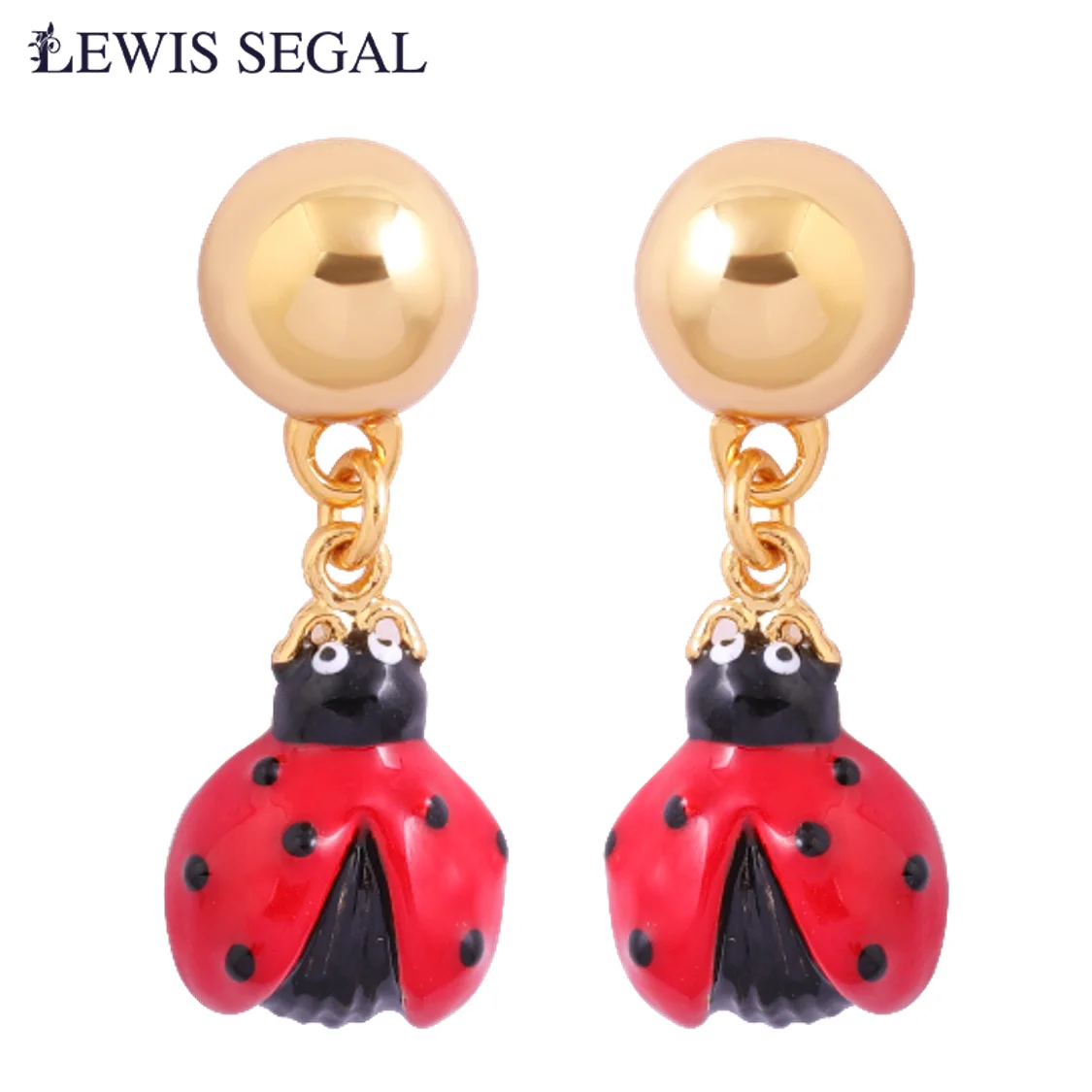 Женские серьги-гвоздики божья коровка из серебра 925 пробы