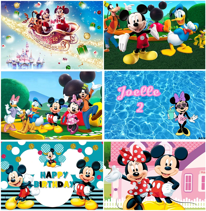 

Disney Backgrounds Mickey Minnie Mouse For Kids Children Birthday Party Decoration Customized Baby Shower Photocall Backdrops