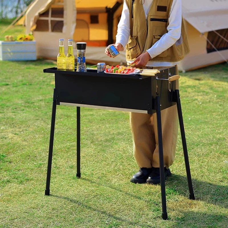 Полка для приправ Уличная плита барбекю Уголь пикника Домашняя уличная Gridiron Tungku