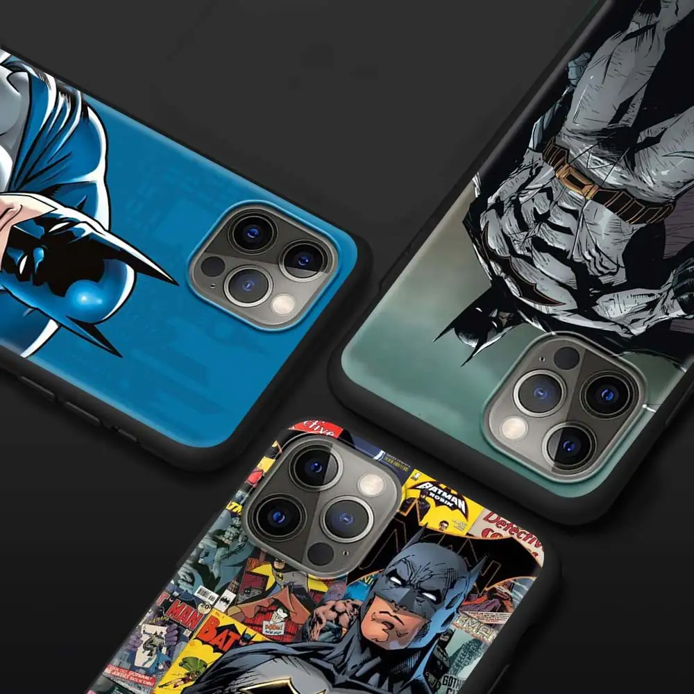 Милый чехол Бэтмен для Apple iPhone 11 13 12 Pro 7 XR X XS Max 8 6 6s Plus 5 ярких цветов 2022 черный
