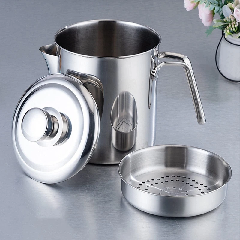 

Контейнер для смазки 304 контейнер для масла из нержавеющей стали контейнер для масляного фильтра с сеткой крышка Ситечка для кухни л