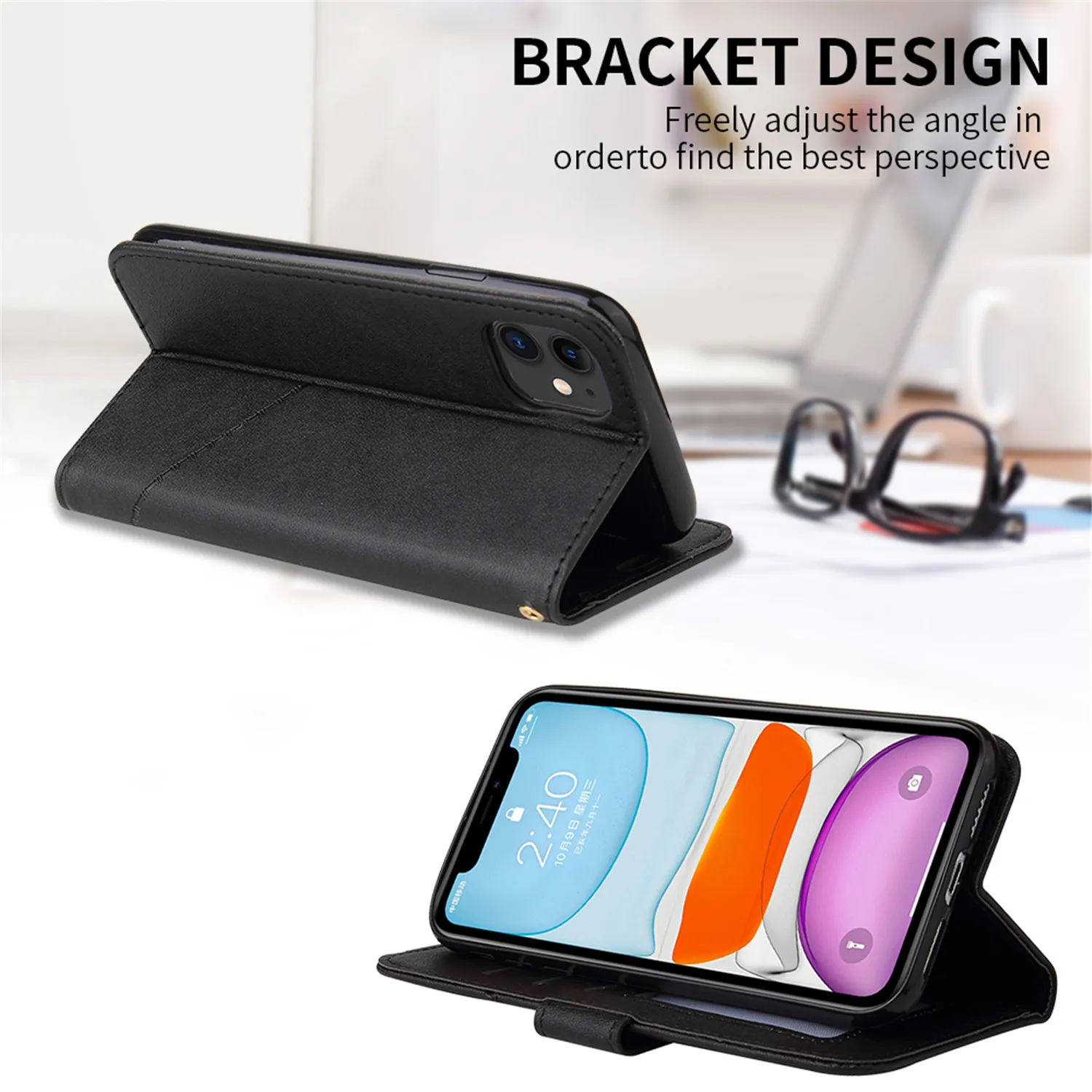 luxury leather flip case for iphone 13 12 mini 11 pro xr xs max 6 6s 7 8 plus se 2020 holder card wallet stand cover phone coque free global shipping