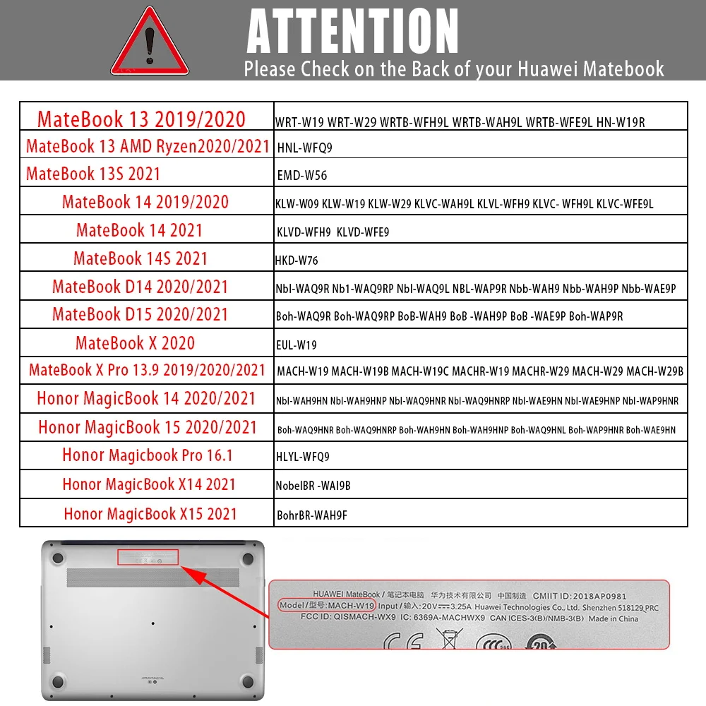 Чехол для ноутбука Huawei MateBook D14/D15/13/14/Magicbook Pro 16 1/MateBook X 2020/MateBook 13 9/Honor MagicBook 14/15 |