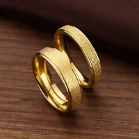 fashion 4mm6mm stainless steel frosted pearl sand ring men and women titanium steel ring couple ring wedding engagement jewelry