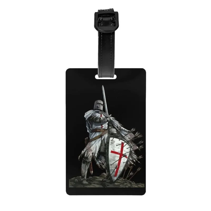 

Knights Templar Warrior Luggage Tag Medieval Templar Shield Cross Suitcase Baggage Privacy Cover ID Label