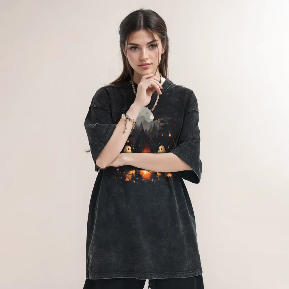 z czystej bawełny dżinsowa koszulka krótkim rękawem dla mężczyzn letnia cienkim ciałem sprana stara modna marka luźna