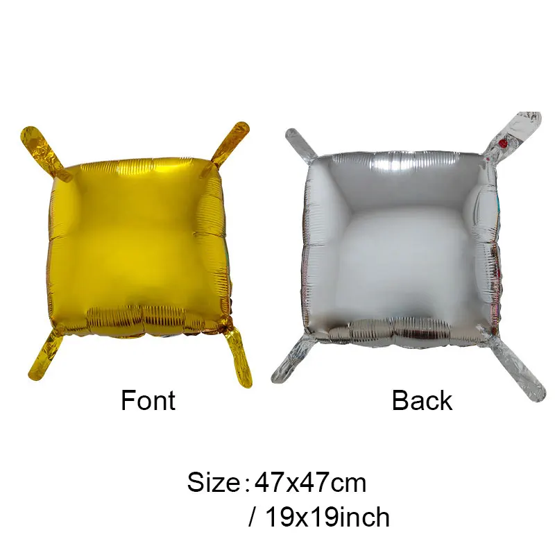 

Квадратные фольгированные шары золотые MicroPlush