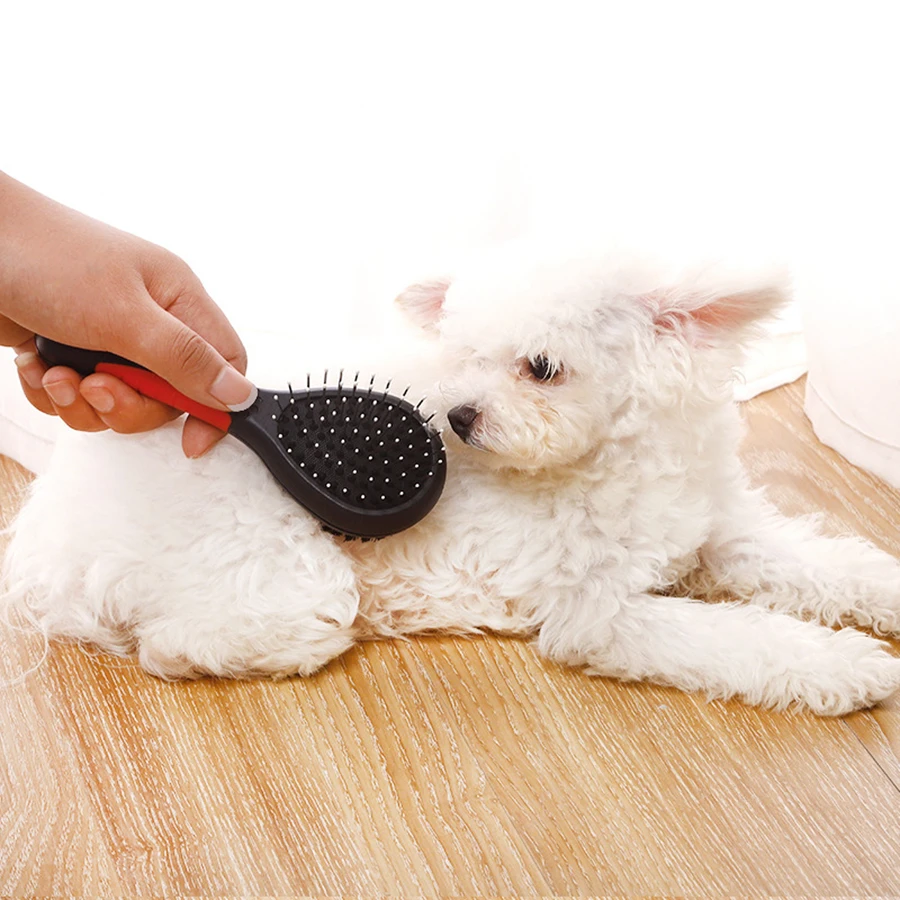 

Double Faced Pet Dog Comb Long Hair Brush Plastic Handle Puppy Cat Massage Bath Brush Multifunction Pet Grooming Tool