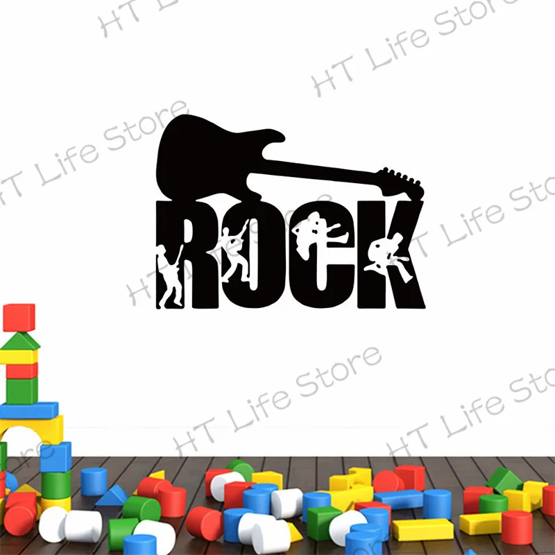 

Rock Music Guitar Wall Stickers Living room Music Room Restaurant Showcase for home decoration Mural art Decals carved stickers