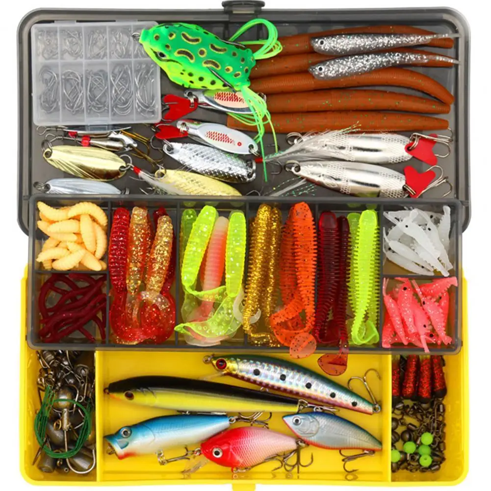 

304Pcs Realistic Fishing Lure Baits Sturdy Artificial Bait Convenient to Carry Useful Complete Artificial Bait Set for Outdoor