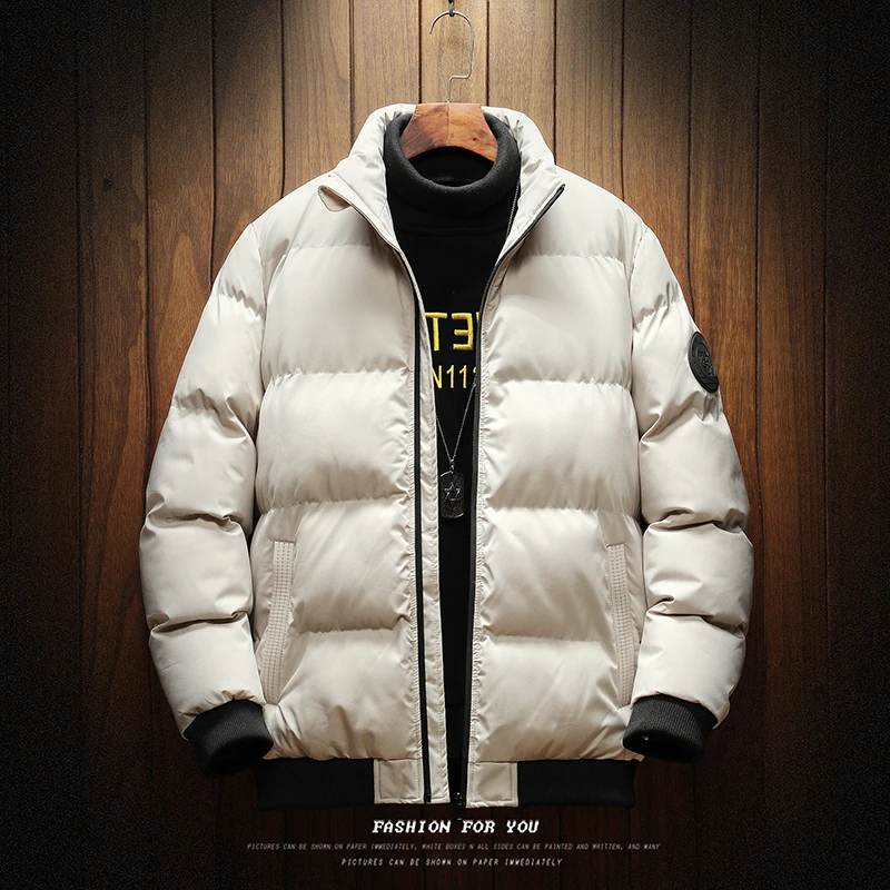 2022 Streetwear Cotton Padded Jacket Slim Fit Coat Men Bomber Jacket Casual Autumn Winter Jacket Thicken Men Fashion Clothing