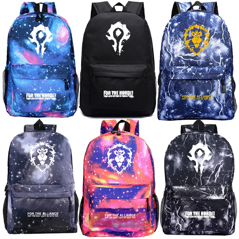 

Mochila World of Warcraft Backpack Girls Schoolbag Teens Travel Knapsack Fashion Boys Book Bag Men Laptop Knapsack Women Bagpack