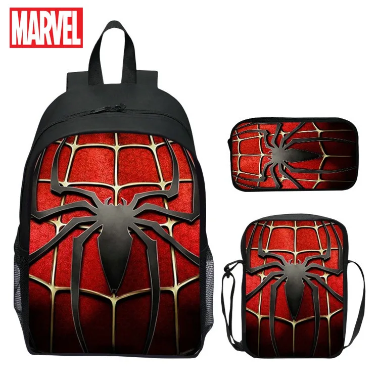Детский Школьный рюкзак из трех предметов с героями мультфильма «Marvel»