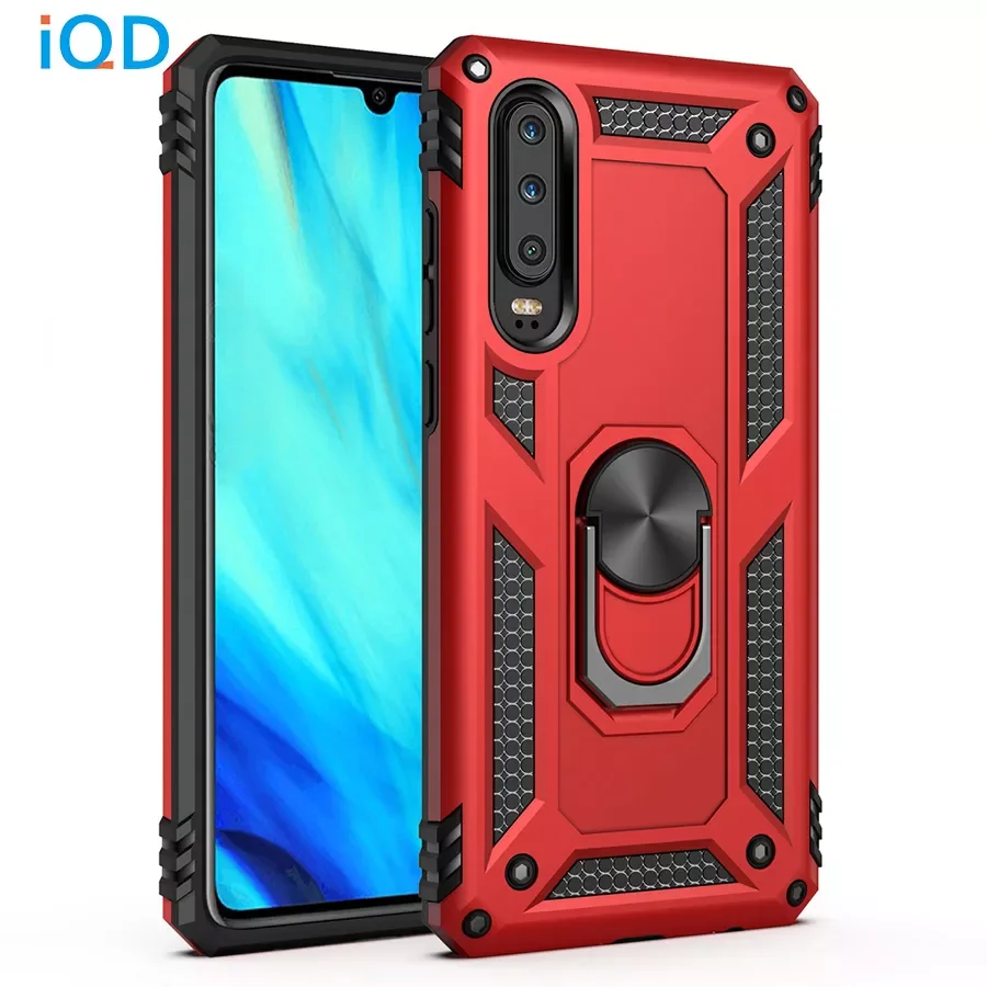 

IQD Ring bracket for Huawei P30 Pro Case Rotating Metal Hidden Car Adsorption for Huawei P30 Lite Phone Cases Protective Shell
