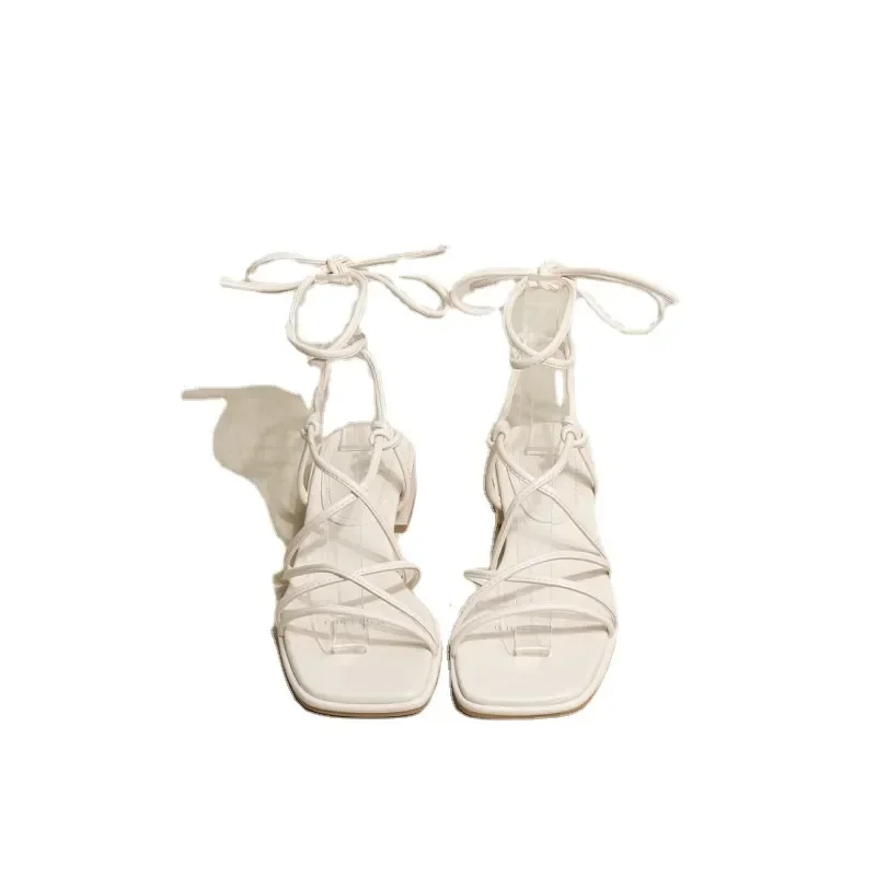 Босоножки женские на толстой подошве римские сандалии высоком французском