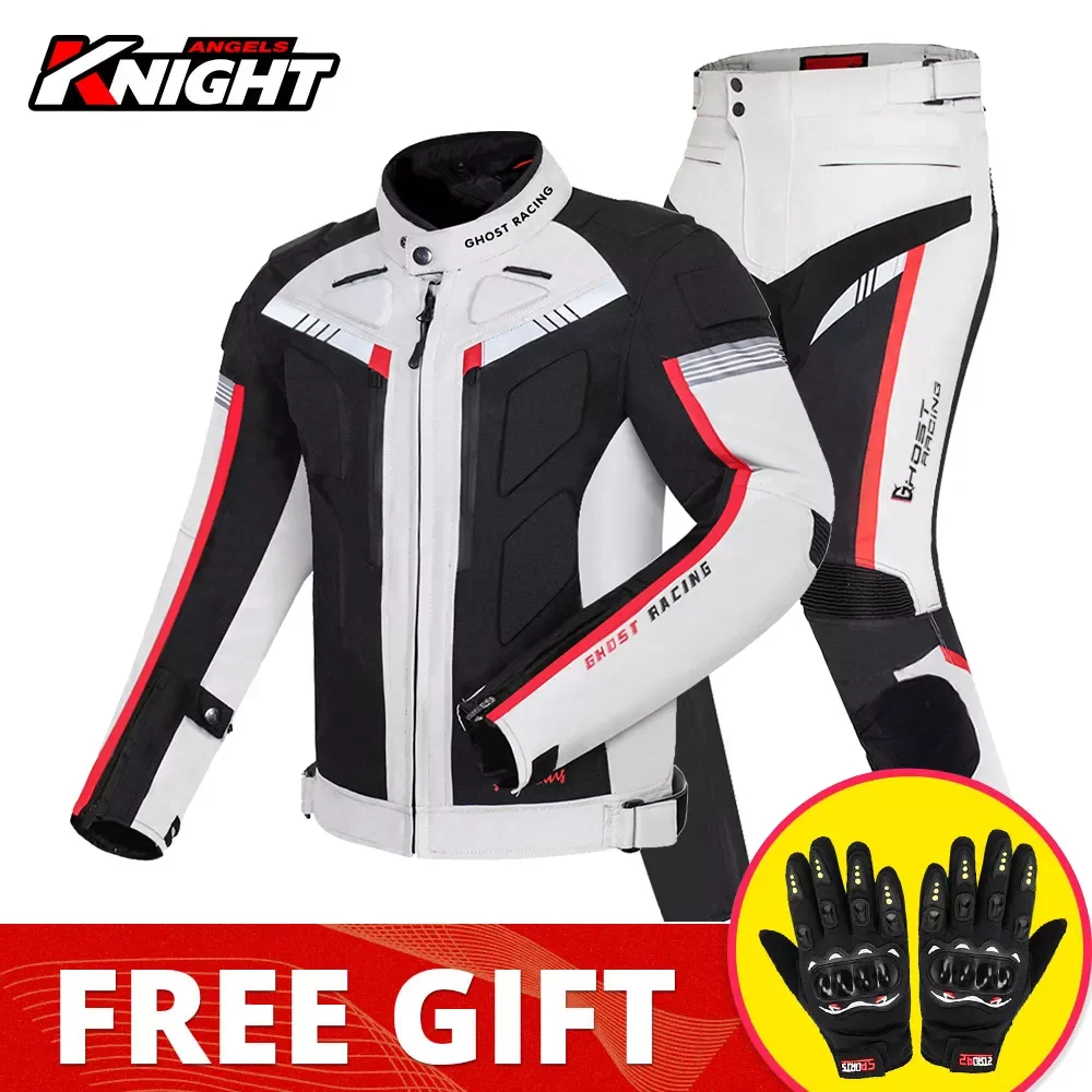 

Waterproof Motorcycle Jacket+Pants Off-Road Racing Motocross Riding Jacket Suit Men Windproof Touring Moto Coat Protective Gear