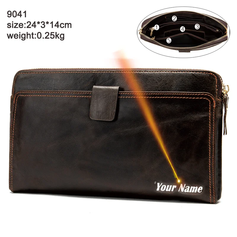 

Men's Wallet Genuine Leather Clutch Bag Men's Purse Leather Wallet for Credit Card Phone Wallets for Passport Coin Purses