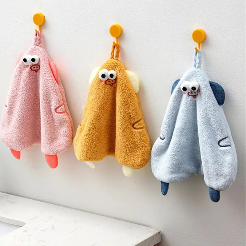 

Cute Hanging Hand Towel Water absorption does not shed hair Microfiber Kitchen Towel Tableware Cleaning Towel Kitchen Tools