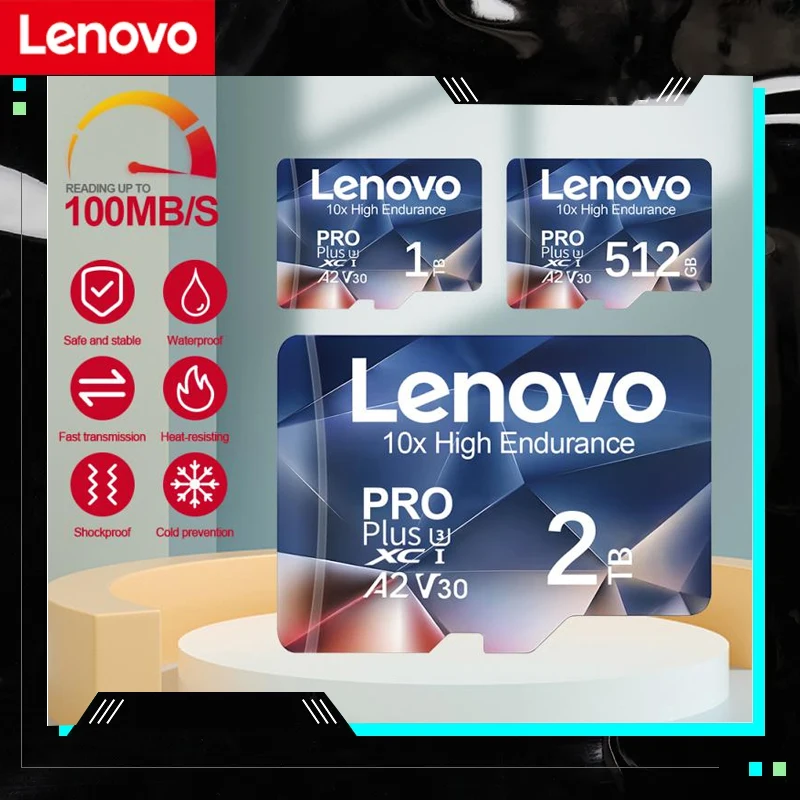 

Lenovo 2TB V30 Micro Tarjeta SD 1TB 512GB UHS-I Flash SD/TF Memory Card 128GB 256GB Portable SD Cards For Nintendo Switch Games