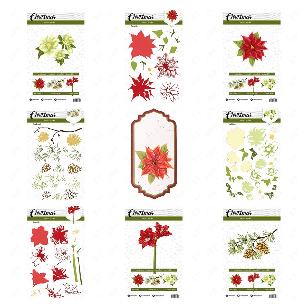 

Diy Layering Stencil Poinsettia Pine Branch Essentials Amaryllis Helleborus Metal Cutting Dies Scrapbook Deco Embossing Template