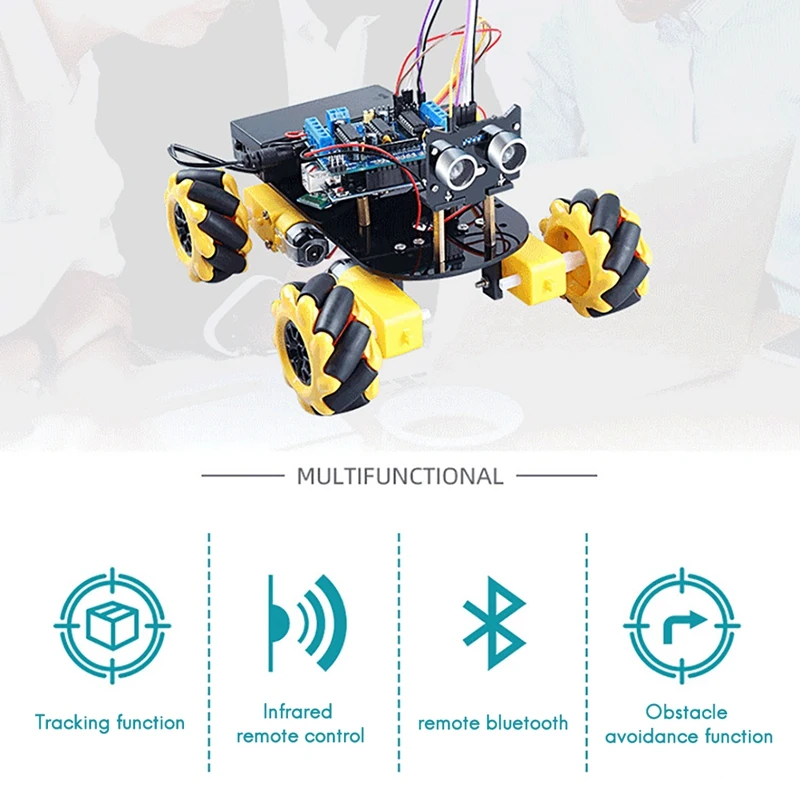 Робот с двигателем и вращением на 360 градусов для Arduino Mini Mecanum автомобильный